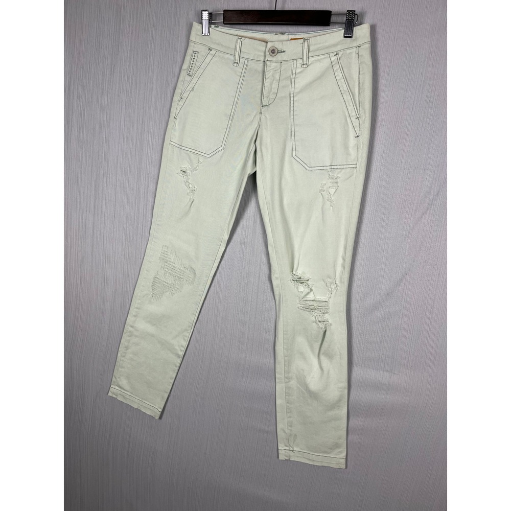 Pilcro Hyphen Distressed Chinos Women 26 Green Slim Pastel Pants‎